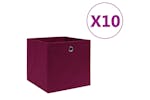 vidaXL 325201 Storage Boxes 10 Pcs Non-woven Fabric 28x28x28cm Dark Red vidaXL 325201 Storage Boxes 10 Pcs Non-woven Fabric 28x28x28cm Dark Red