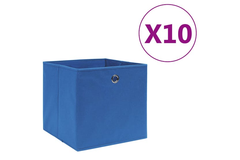 vidaXL 325197 Storage Boxes 10 Pcs Non-woven Fabric 28x28x28cm Blue vidaXL 325197 Storage Boxes 10 Pcs Non-woven Fabric 28x28x28cm Blue