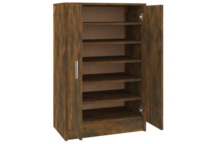 vidaXL Shoe Cabinet Smoked Oak 60x35x92cm Engineered Wood vidaXL Shoe Cabinet Smoked Oak 60x35x92cm Engineered Wood