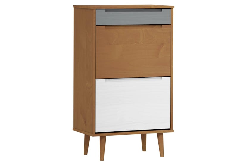 vidaXL 350525 Shoe Cabinet Molde Brown 59,5x35x103cm Solid Wood Pine vidaXL 350525 Shoe Cabinet Molde Brown 59,5x35x103cm Solid Wood Pine