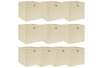 Vidaxl 288359 Storage Boxes 10 Pcs Cream 32x32x32 Cm Fabric Vidaxl 288359 Storage Boxes 10 Pcs Cream 32x32x32 Cm Fabric