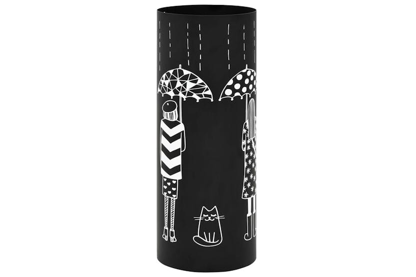 vidaXL 246800 Umbrella Stand Women Steel Black vidaXL 246800 Umbrella Stand Women Steel Black