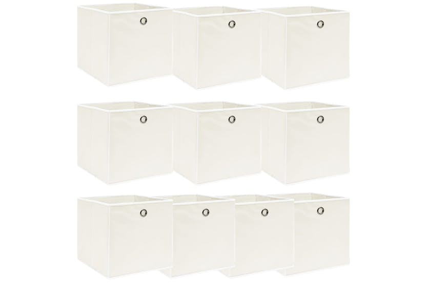 Vidaxl 288351 Storage Boxes 10 Pcs White 32x32x32 Cm Fabric Vidaxl 288351 Storage Boxes 10 Pcs White 32x32x32 Cm Fabric