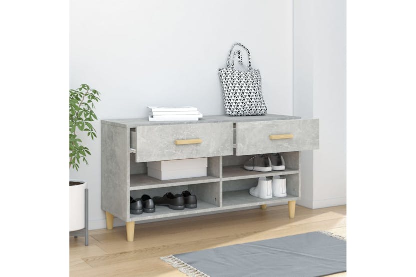 vidaXL 812820 Shoe Cabinet Concrete Grey 102x35x55cm Engineered Wood vidaXL 812820 Shoe Cabinet Concrete Grey 102x35x55cm Engineered Wood