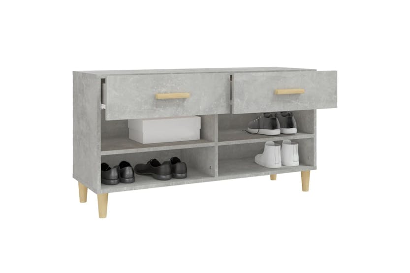 vidaXL 812820 Shoe Cabinet Concrete Grey 102x35x55cm Engineered Wood vidaXL 812820 Shoe Cabinet Concrete Grey 102x35x55cm Engineered Wood