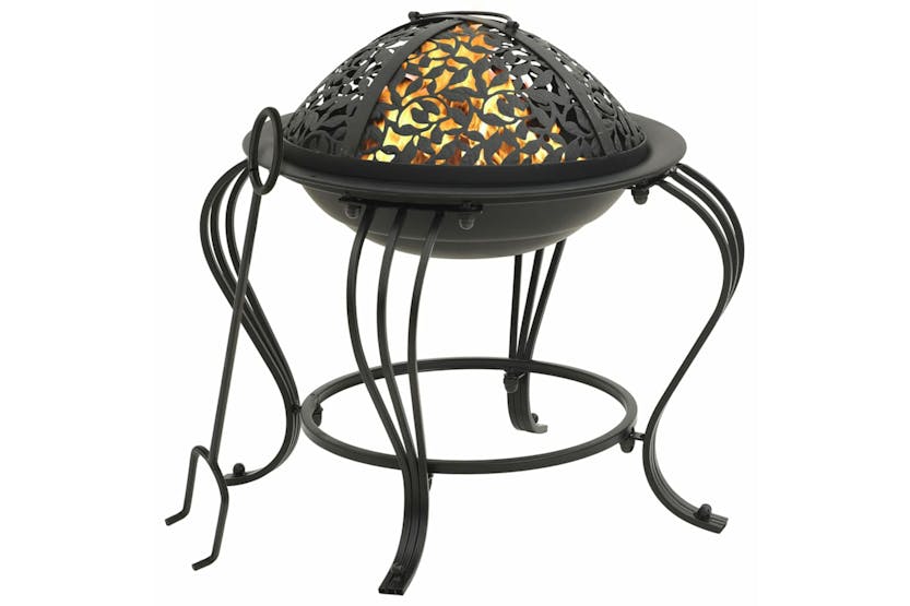 vidaXL 311886 Fire Pit With Poker 49cm Steel vidaXL 311886 Fire Pit With Poker 49cm Steel