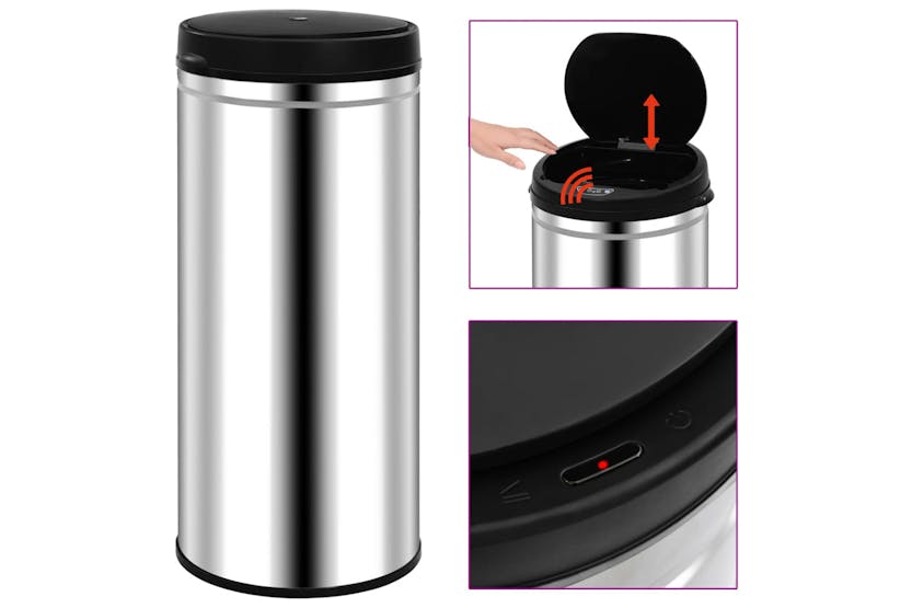 vidaXL 322697 Automatic Sensor Dustbin 80 L Stainless Steel vidaXL 322697 Automatic Sensor Dustbin 80 L Stainless Steel