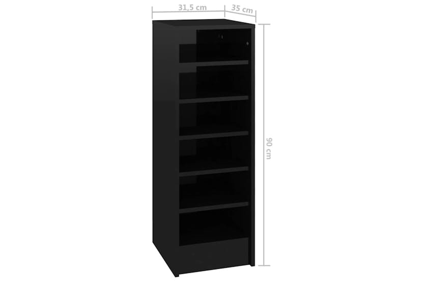 vidaXL 809006 Shoe Cabinet High Gloss Black 31.5x35x90cm Engineered Wood vidaXL 809006 Shoe Cabinet High Gloss Black 31.5x35x90cm Engineered Wood