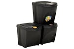 vidaXL 316184 Stackable Dustbins 3 Pcs Anthracite 75 L vidaXL 316184 Stackable Dustbins 3 Pcs Anthracite 75 L