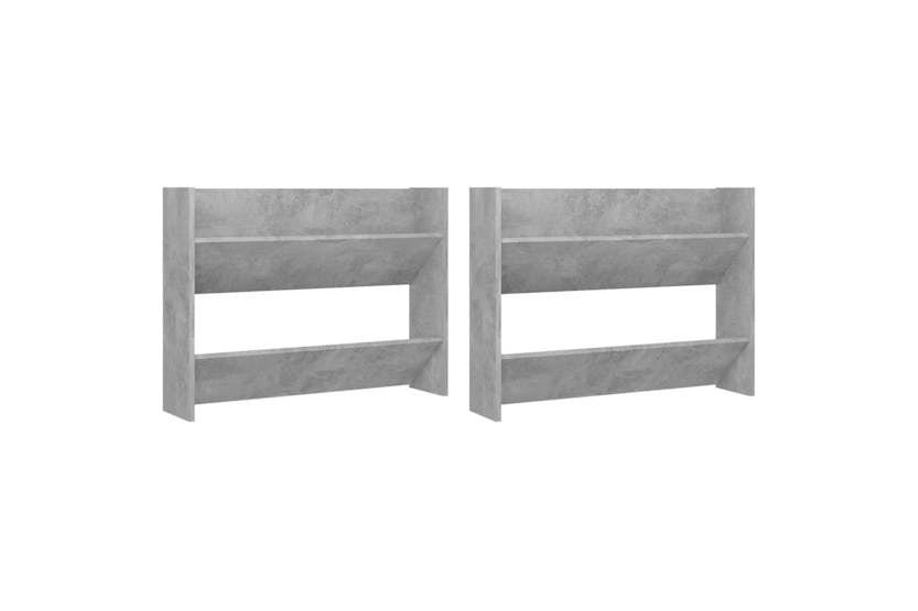 vidaXL 806750 Wall Shoe Cabinets 2 Pcs Concrete Grey 80x18x60cm Engineered Wood vidaXL 806750 Wall Shoe Cabinets 2 Pcs Concrete Grey 80x18x60cm Engineered Wood