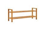 vidaXL 331748 Shoe Rack With 2 Shelves 100x27x40cm Solid Oak Wood vidaXL 331748 Shoe Rack With 2 Shelves 100x27x40cm Solid Oak Wood