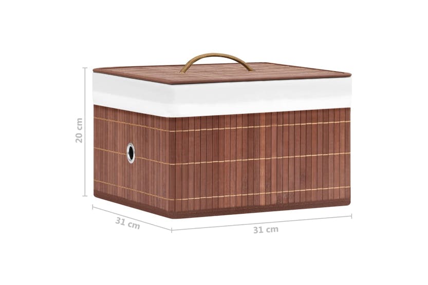 vidaXL 320768 Bamboo Storage Boxes 4 Pcs Brown vidaXL 320768 Bamboo Storage Boxes 4 Pcs Brown