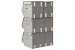 vidaXL 332900 Stackable Storage Box Set Of 4 Pieces Fabric Grey vidaXL 332900 Stackable Storage Box Set Of 4 Pieces Fabric Grey