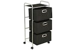 vidaXL 245749 Shelving Unit With 3 Storage Boxes Steel And Non-woven Fabric vidaXL 245749 Shelving Unit With 3 Storage Boxes Steel And Non-woven Fabric