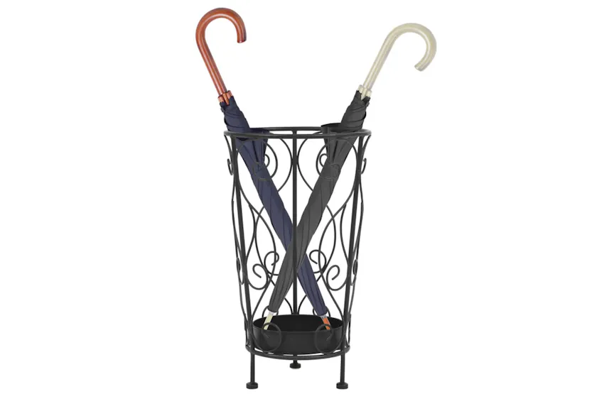 vidaXL 245932 Umbrella Stand Vintage Style Metal 26x46cm Black vidaXL 245932 Umbrella Stand Vintage Style Metal 26x46cm Black