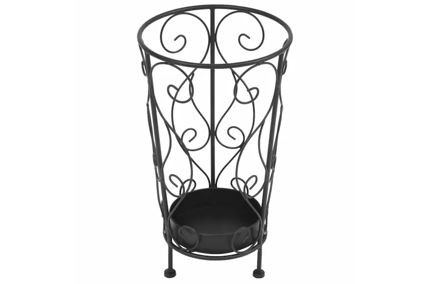 vidaXL 245932 Umbrella Stand Vintage Style Metal 26x46cm Black vidaXL 245932 Umbrella Stand Vintage Style Metal 26x46cm Black