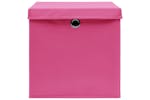vidaXL 325204 Storage Boxes With Covers 4 Pcs 28x28x28cm Pink vidaXL 325204 Storage Boxes With Covers 4 Pcs 28x28x28cm Pink