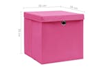 vidaXL 325204 Storage Boxes With Covers 4 Pcs 28x28x28cm Pink vidaXL 325204 Storage Boxes With Covers 4 Pcs 28x28x28cm Pink