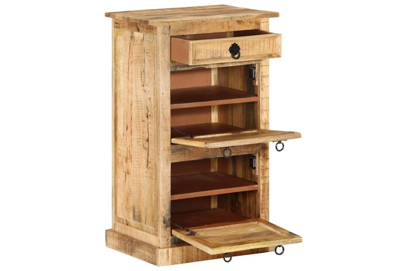 vidaXL 328297 4-layer Shoe Cabinet With Drawer Solid Rough Mango Wood vidaXL 328297 4-layer Shoe Cabinet With Drawer Solid Rough Mango Wood