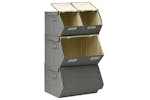 vidaXL 332902 Stackable Storage Box Set Of 4 Pieces Fabric Anthracite vidaXL 332902 Stackable Storage Box Set Of 4 Pieces Fabric Anthracite