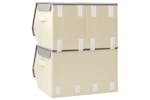 vidaXL 332892 Stackable Storage Box Set Of 3 Pieces Fabric Grey & Cream vidaXL 332892 Stackable Storage Box Set Of 3 Pieces Fabric Grey & Cream