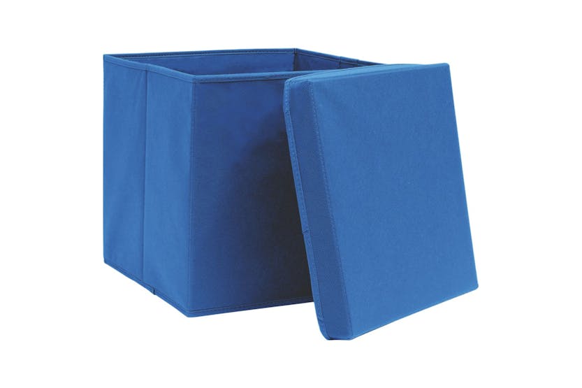 vidaXL 325196 Storage Boxes With Covers 4 Pcs 28x28x28cm Blue vidaXL 325196 Storage Boxes With Covers 4 Pcs 28x28x28cm Blue