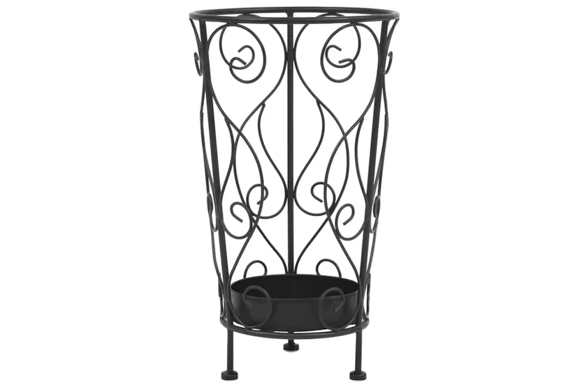 vidaXL 245932 Umbrella Stand Vintage Style Metal 26x46cm Black vidaXL 245932 Umbrella Stand Vintage Style Metal 26x46cm Black