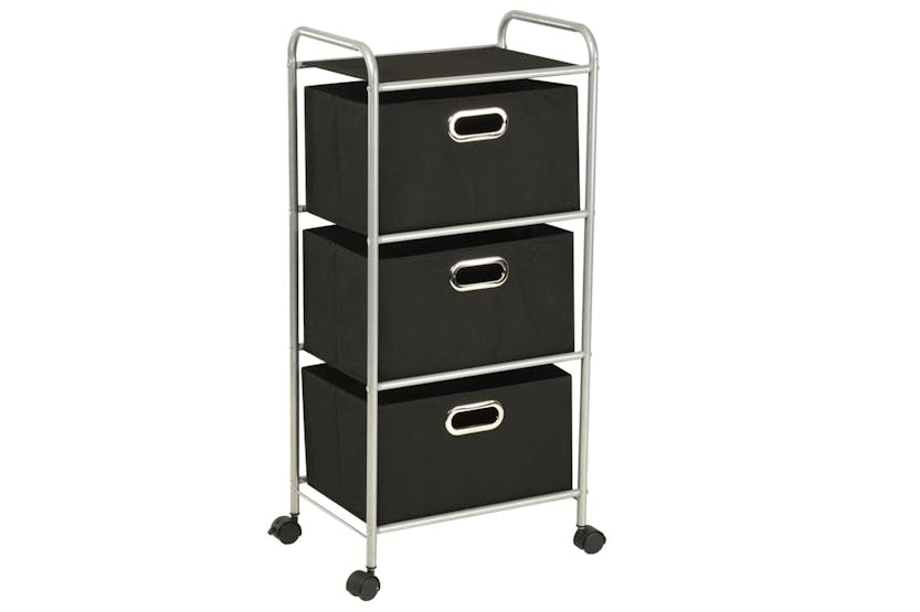 vidaXL 245749 Shelving Unit With 3 Storage Boxes Steel And Non-woven Fabric vidaXL 245749 Shelving Unit With 3 Storage Boxes Steel And Non-woven Fabric