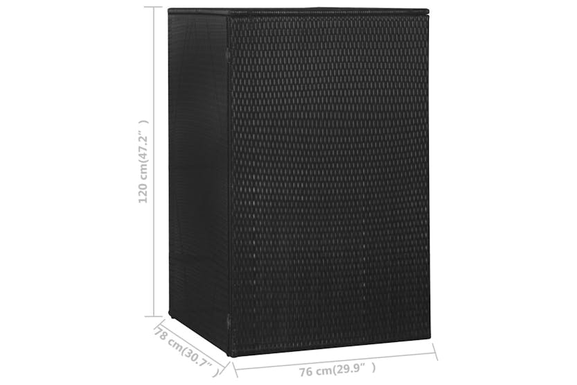 vidaXL 46728 Single Wheelie Bin Shed Black 76x78x120cm Poly Rattan vidaXL 46728 Single Wheelie Bin Shed Black 76x78x120cm Poly Rattan