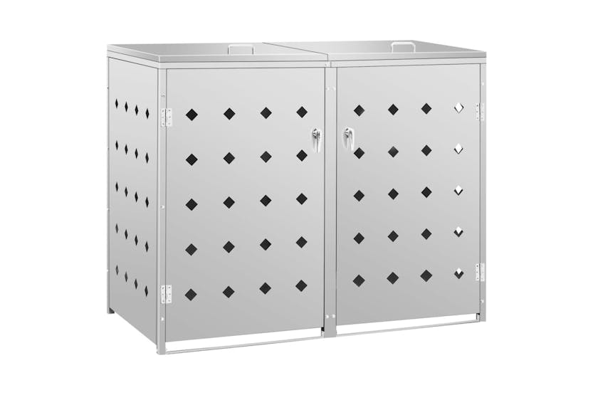 vidaXL 145380 Double Wheelie Bin Shed 240 L Stainless Steel vidaXL 145380 Double Wheelie Bin Shed 240 L Stainless Steel