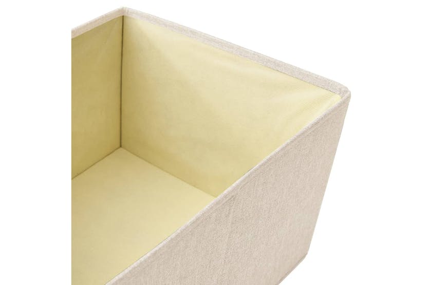 vidaXL 332920 Stackable Storage Box Set Of 3 Piece Fabric Cream vidaXL 332920 Stackable Storage Box Set Of 3 Piece Fabric Cream