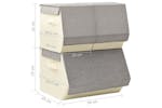 vidaXL 332892 Stackable Storage Box Set Of 3 Pieces Fabric Grey & Cream vidaXL 332892 Stackable Storage Box Set Of 3 Pieces Fabric Grey & Cream
