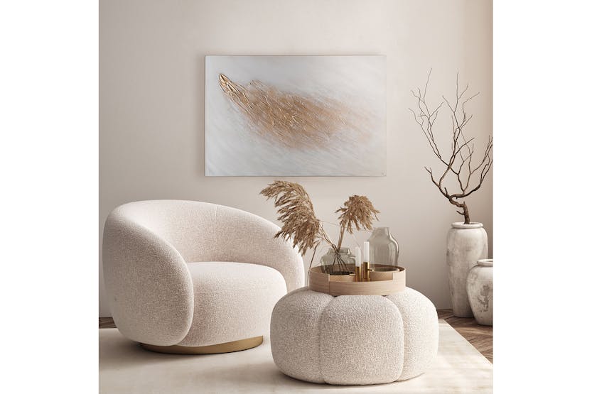 Jess Kelly | Oige Unframed Canvas Painting | White/Gold | 102 x 152 cm Jess Kelly | Oige Unframed Canvas Painting | White/Gold | 102 x 152 cm