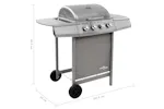 vidaXL 3053626 Gas Bbq Grill With 4 Burners Silver vidaXL 3053626 Gas Bbq Grill With 4 Burners Silver
