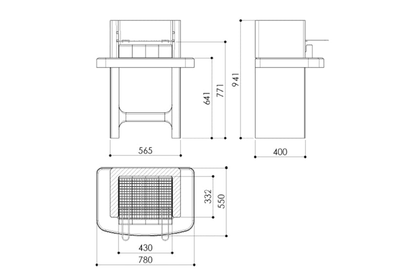 vidaXL 45645 Concrete Charcoal Bbq Stand With Shelf vidaXL 45645 Concrete Charcoal Bbq Stand With Shelf