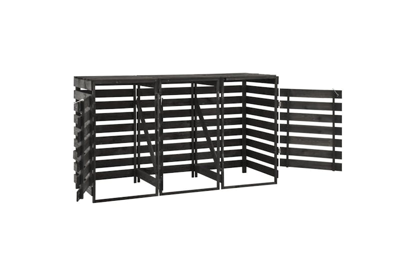 vidaXL 315412 Triple Wheelie Bin Shed 210x75x121cm Painted Solid Pinewood vidaXL 315412 Triple Wheelie Bin Shed 210x75x121cm Painted Solid Pinewood