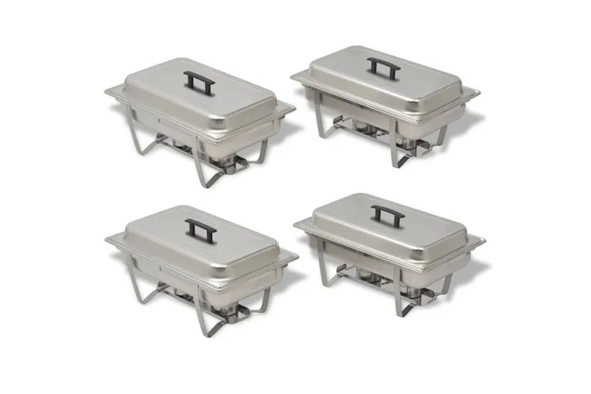 vidaXL 50530 4 Piece Chafing Dish Set Stainless Steel vidaXL 50530 4 Piece Chafing Dish Set Stainless Steel