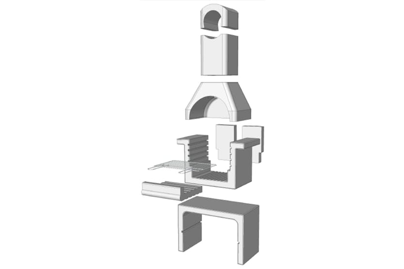 vidaXL 45646 Concrete Charcoal Bbq Stand With Chimney vidaXL 45646 Concrete Charcoal Bbq Stand With Chimney