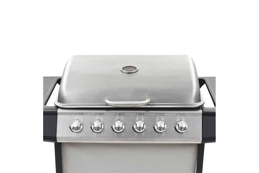 vidaXL 44286 Gas Bbq Grill With 6 Cooking Zones Stainless Steel Silver vidaXL 44286 Gas Bbq Grill With 6 Cooking Zones Stainless Steel Silver