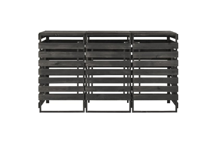 vidaXL 315412 Triple Wheelie Bin Shed 210x75x121cm Painted Solid Pinewood vidaXL 315412 Triple Wheelie Bin Shed 210x75x121cm Painted Solid Pinewood