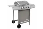 vidaXL 3053626 Gas Bbq Grill With 4 Burners Silver vidaXL 3053626 Gas Bbq Grill With 4 Burners Silver