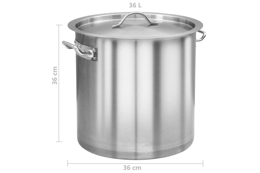 vidaXL 51134 Stock Pot 36 L 36x36cm Stainless Steel vidaXL 51134 Stock Pot 36 L 36x36cm Stainless Steel