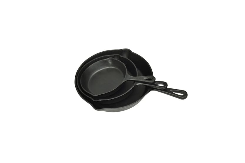 vidaXL 50122 Set Of 3 Bbq Steak Pans Cast Iron vidaXL 50122 Set Of 3 Bbq Steak Pans Cast Iron