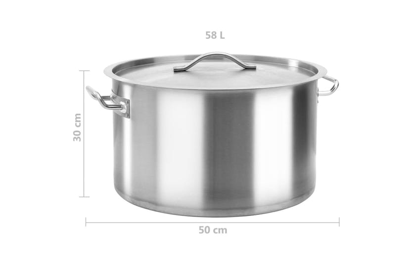 vidaXL 51141 Stock Pot 58 L 50x30cm Stainless Steel vidaXL 51141 Stock Pot 58 L 50x30cm Stainless Steel