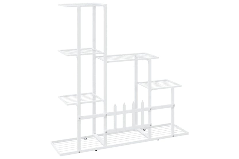 vidaXL 336113 Flower Stand 94.5x25x88cm White Metal vidaXL 336113 Flower Stand 94.5x25x88cm White Metal