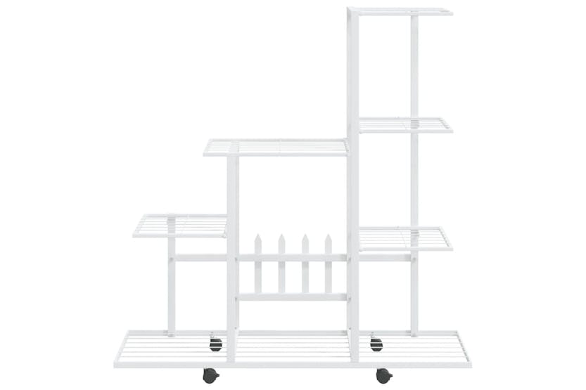 vidaXL 336115 Flower Stand With Wheel 94.5x25x92.5cm White Metal vidaXL 336115 Flower Stand With Wheel 94.5x25x92.5cm White Metal