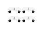 vidaXL 3144028 Plant Rollers 4 Pcs 28cm Tempered Glass Round vidaXL 3144028 Plant Rollers 4 Pcs 28cm Tempered Glass Round
