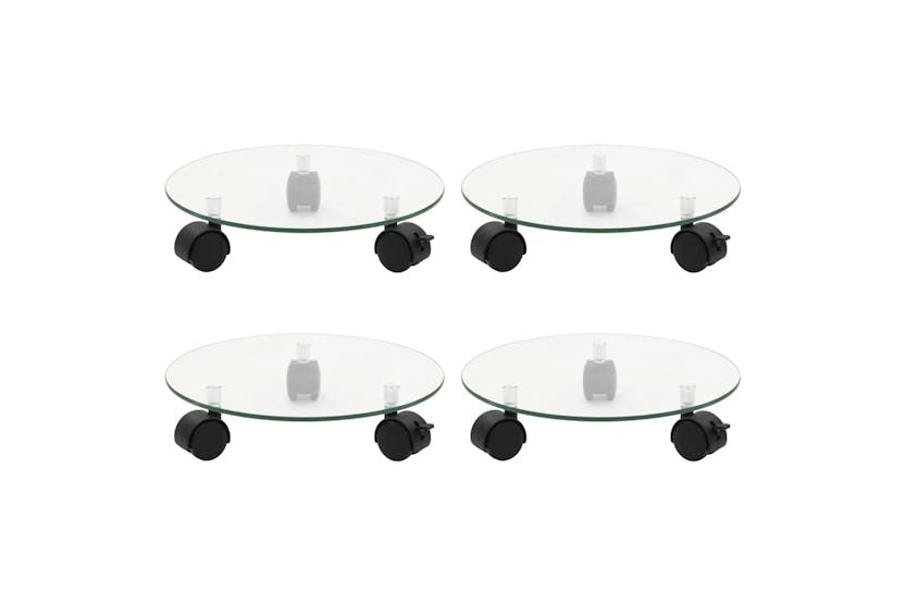 vidaXL 3144028 Plant Rollers 4 Pcs 28cm Tempered Glass Round vidaXL 3144028 Plant Rollers 4 Pcs 28cm Tempered Glass Round