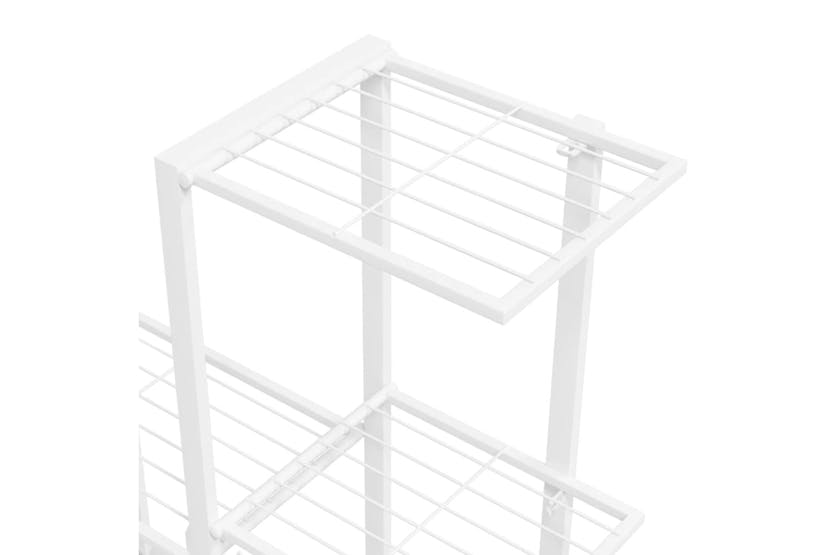 vidaXL 336115 Flower Stand With Wheel 94.5x25x92.5cm White Metal vidaXL 336115 Flower Stand With Wheel 94.5x25x92.5cm White Metal