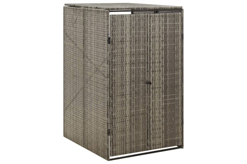 vidaXL 319864 Single Wheelie Bin Shed Grey 70x80x117cm Poly Rattan vidaXL 319864 Single Wheelie Bin Shed Grey 70x80x117cm Poly Rattan